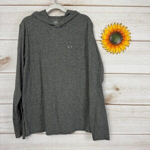 Vineyard Vines Edgartown T-Shirt Hoodie Long Sleeve Gray Kids Size L - 16